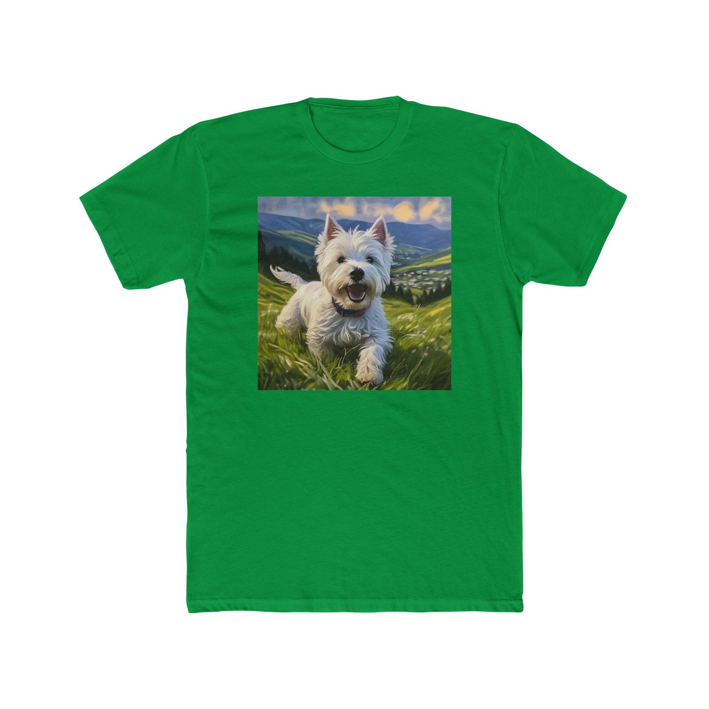 Westie #2 - Fearless West Highland Terrier Men's Fitted Cotton Crew Tee