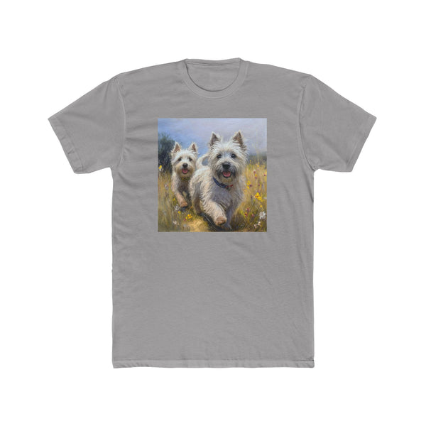 Cairn Terriers  - Men's Fitted Cotton Crew Tee