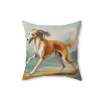 Saluki Spun Polyester Throw Pillow