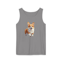 Welsh Corgi Puppy - Unisex Relaxed Fit Garment-Dyed Tank Top