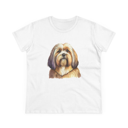 Lhasa Apso  Women's Midweight Cotton Tee