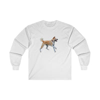 Korean Jindo Unisex Classic Cotton Long Sleeve Tee