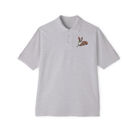 Boston Terrier Brown & White Men's Piqué Polo Shirt