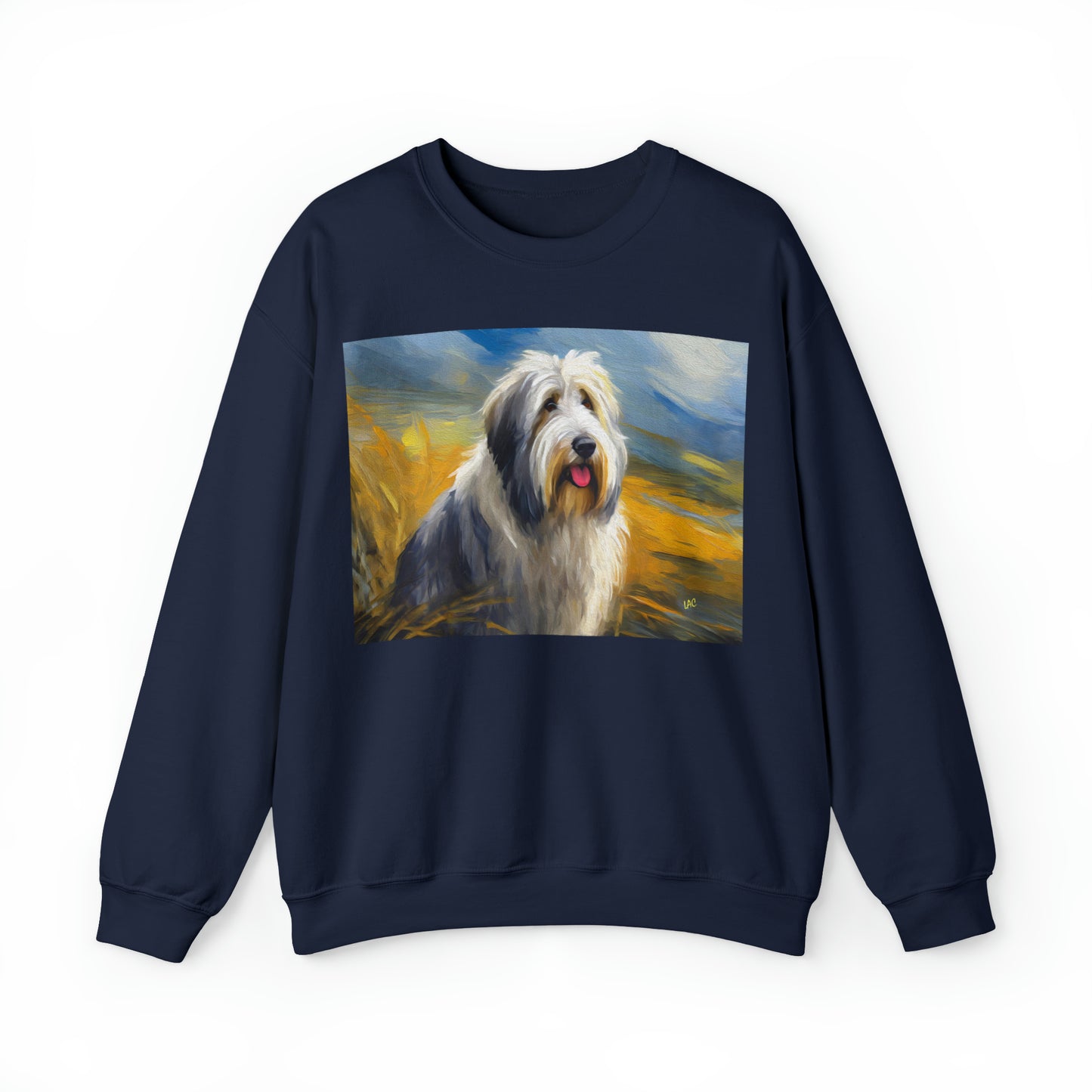 Elegant Old English Sheepdog 50/50 Crewneck Sweatshirt