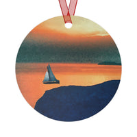 Kastro (Greece) Sunset Christmas Tree  Metal Ornaments