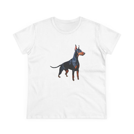Bold Doberman Pinscher - Women's Midweight Cotton Tee - Perfect for Dog Lovers