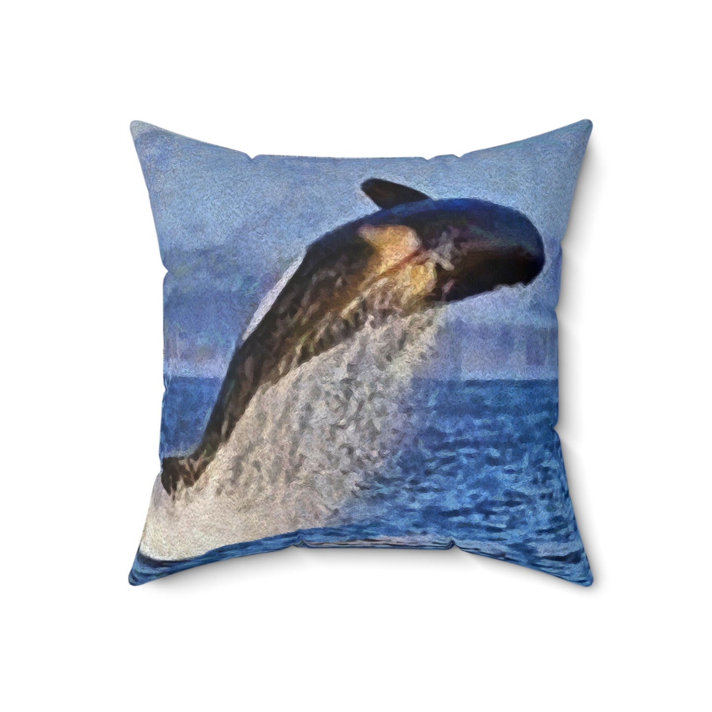 Whale 'Leviathan' Spun Polyester Throw Pillow