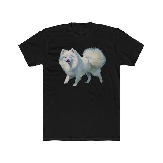 Japanese Spitz - Men's Fitted Cotton Crew Tee