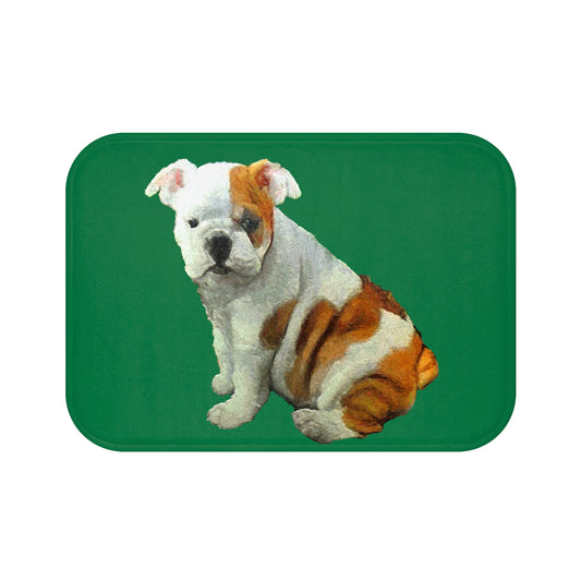 Bugsy the Whimsical English Bulldog Bathroom Rug Mat
