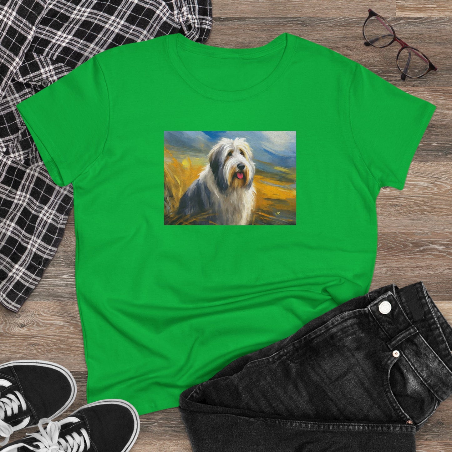 Old English Sheepdog Women's Midweight Cotton Tee