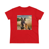 Dutch Sheepdog Women's Fine Art Midweight Cotton Tee