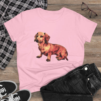 Dachshund 'Simone' Women's Midweight Cotton Tee