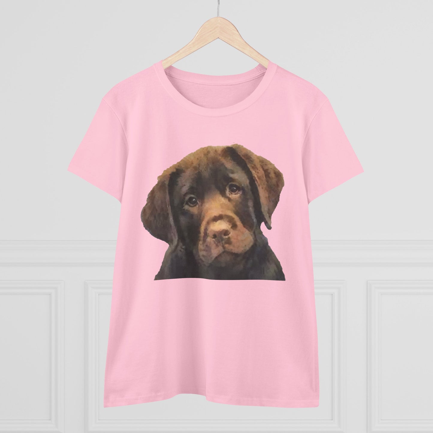 Chocolate Labrador Puppy 'Chocolate Lab' Women's Midweight Cotton Tee
