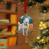 Yakutian Laika  Christmas Tree  Metal Ornaments