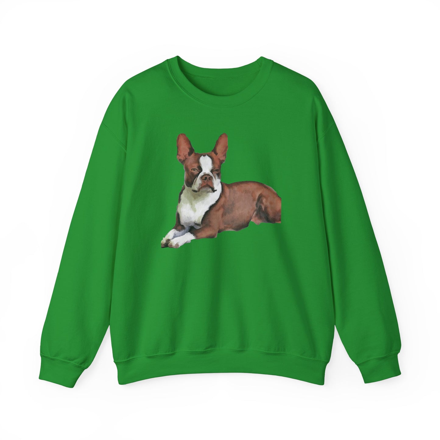 Boston Terrier - Brown & White Unisex 50/50 Crewneck Sweatshirt