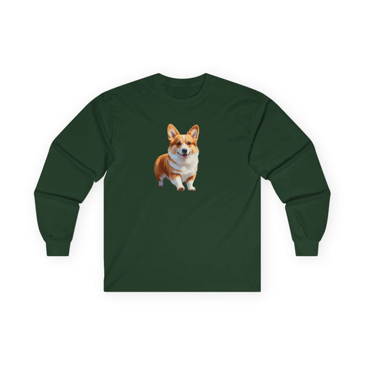 Welsh Corgie Puppy - Unisex Classic Cotton Long Sleeve Tee