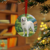 Hungarian Kuvasz Christmas Tree  Metal Ornaments