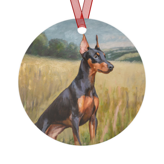 German Pinscher Christmas Tree Metal Ornaments