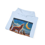 Coyotees in Moonlight Unisex 50/50 Hooded Sweatshirt