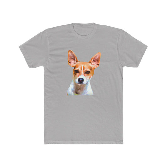 Rat Terrier --  Men's Fitted Cotton Crew Tee