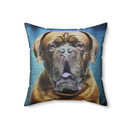 Dogue de Bordeaux Spun Polyester Throw Pillow
