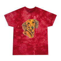 Dachshund 'Doxie 1' Unisex Cotton Tie-Dye Tee, Crystal