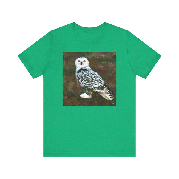 Snowy White Owl - Unisex Jersey Short Sleeve Tee