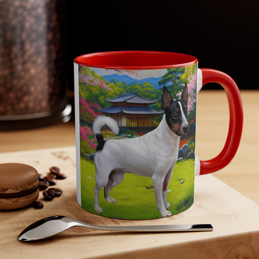 Japanese Terrier 11oz Accent Mug with Playful Dog Design