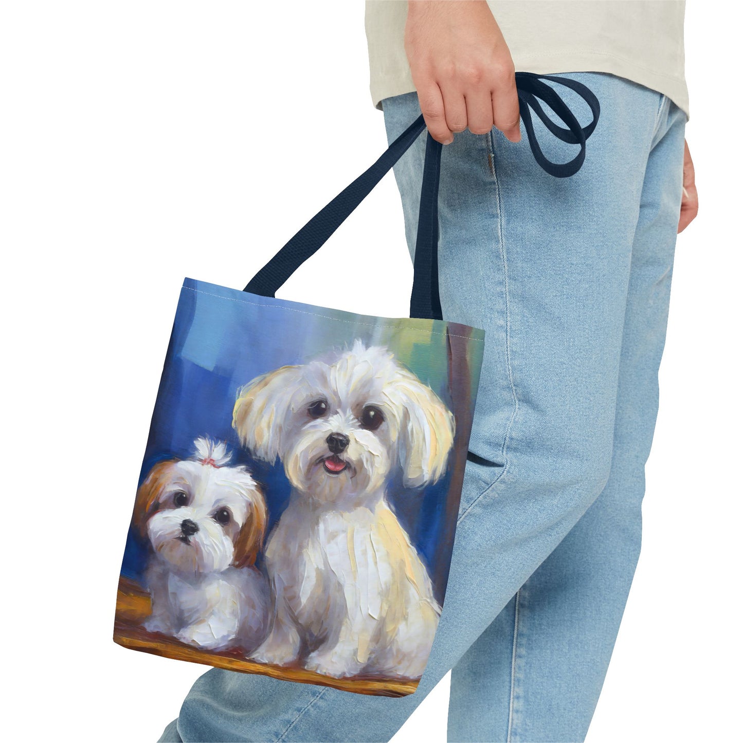 Maltese Polyester Tote Bag - The Elegance of Charm