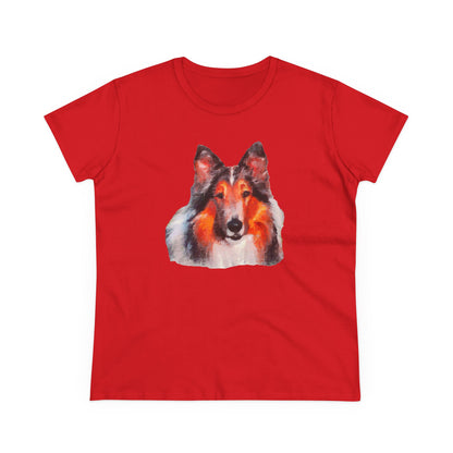 Collie - Rough Coated - Women's Midweight Cotton Tee