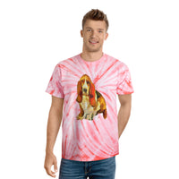 Basset Hound 'Lautrec'  Unisex Cotton Tie-Dye Tee, Cyclone