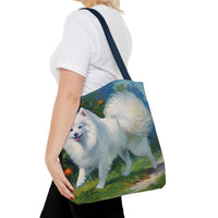 Japanese Spitz Polyester Tote Bag (AOP)