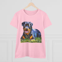 Rottweiler 'Lina; Women's Midweight Cotton Tee