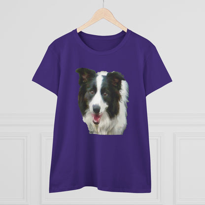 Border Collie '#2' Women's Midweight Cotton Tee