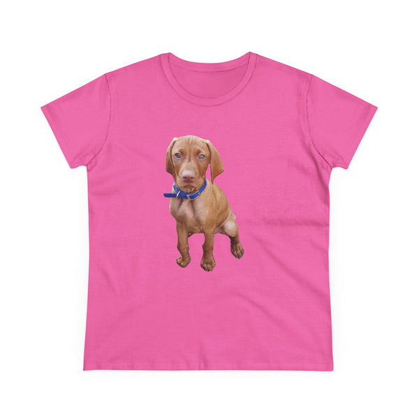 Hungarian Vizsla 'Augie' Women's Midweight Cotton Tee
