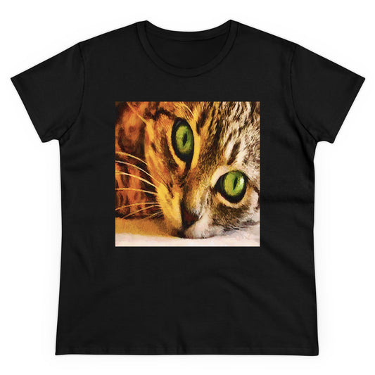 Cat  "Brucies Eyes"Women's Midweight Cotton Tee