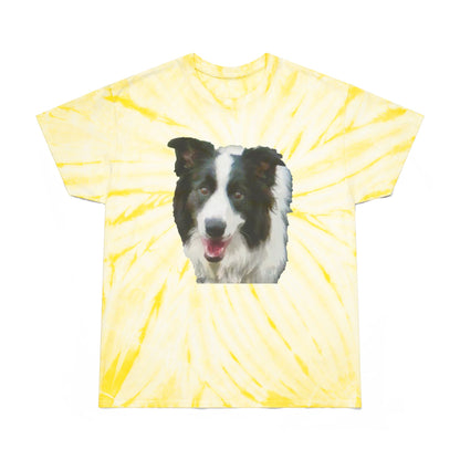 Border Collie #2 - Unisex Cotton Tie-Dye Tee, Cyclone