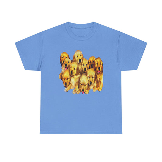 Golden Retriever Puppies Unisex Heavy Cotton Tee