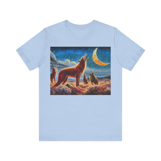 Coyotes in Moonlight Unisex Jersey Short Sleeve Tee