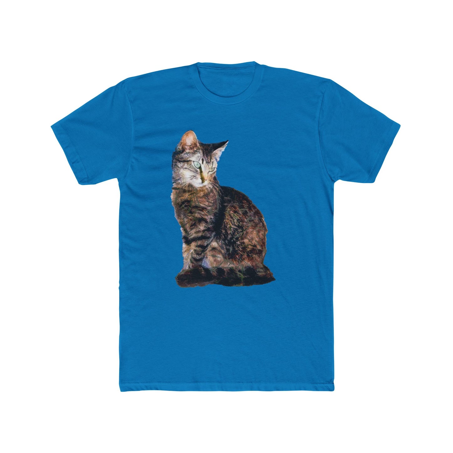 Cat 'Teris of Tinos' Men's Fitted Cotton Crew Tee