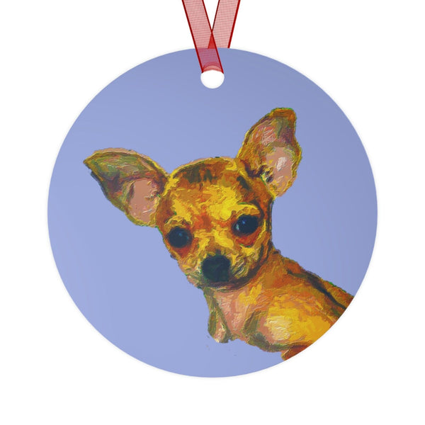 Chihuahua 'Belle' Metal Ornaments - Add Some Whimsical Charm to Your Holiday Dec