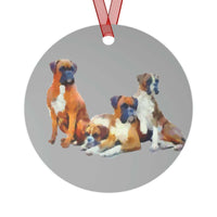 Boxers 'Quartet' Metal Ornaments - Elevate Your Holiday Decor with Pla