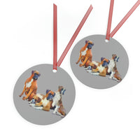 Boxers 'Quartet' Metal Ornaments - Elevate Your Holiday Decor with Playful Desig