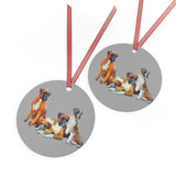 Boxers 'Quartet' Metal Ornaments - Elevate Your Holiday Decor with Playful Desig