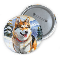 Chinook 'Sled Dog' Fashion Jewelry Pin Buttons