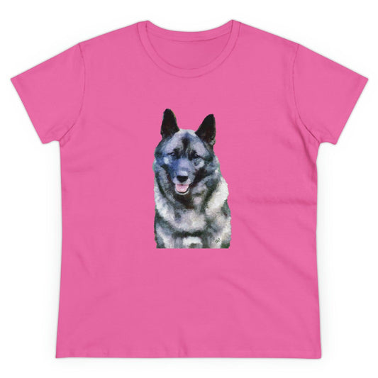 Norwegian Elkhound Women's Midweight Cotton Tee
