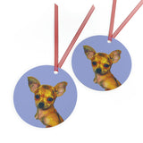 Chihuahua 'Belle' Metal Ornaments - Add Some Whimsical Charm to Your Holiday Dec