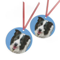 Border Collie 'Archie' Metal Ornaments