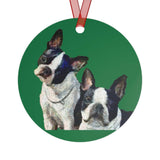 Boston Terriers 'Skipper & Dee Dee' Metal Ornaments - Add Playful Charm to Your