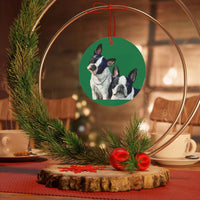 Boston Terriers 'Skipper & Dee Dee' Metal Ornaments - Add Playful Charm to Your